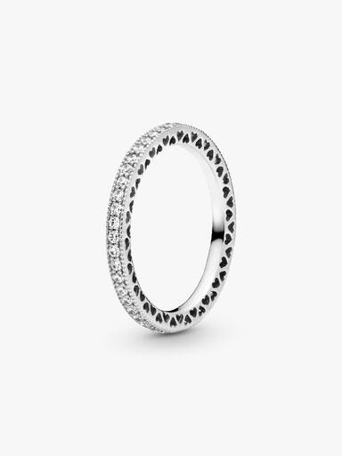 Anillo corazones con brillo