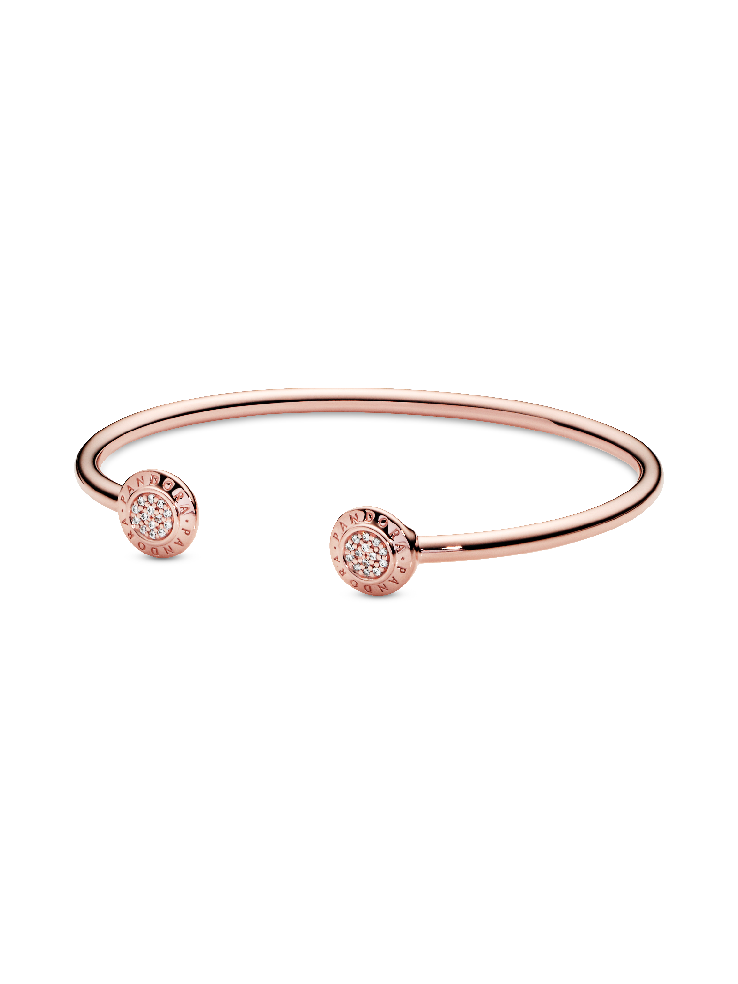 Brazalete Abierto Pandora Logo Pavé