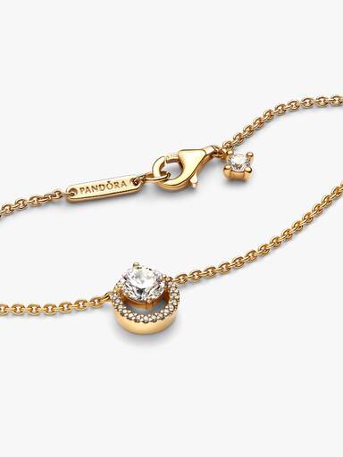 Collar cadena con pendiente Halo redondo reluciente