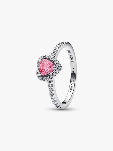 Anillo Corazón Rosa Elevado