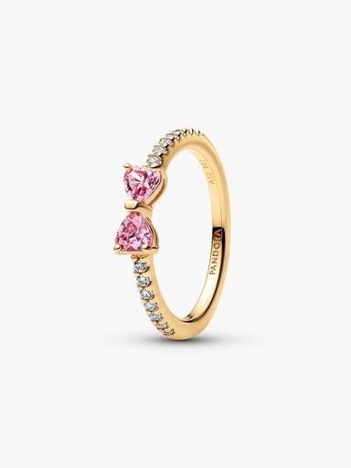 Anillo Moño Rosa Brillante