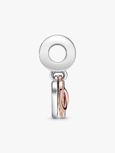 Charm colgante Corazón con Infinito resplandeciente