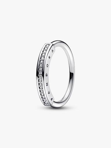 Anillo I-D en pavé Pandora Signature